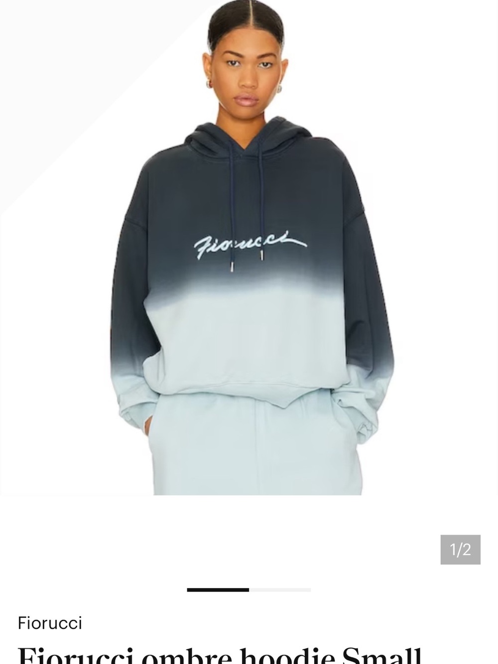 Fiorucci Ombre Hoodie in Black and Light Blue